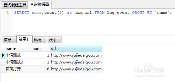 怎么样在数据库中使用命令统计我想要的数据
