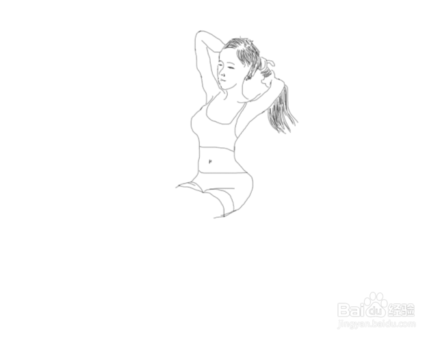手扎头发的美女如何画