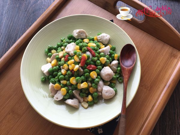 青豆玉米炒鱼丸