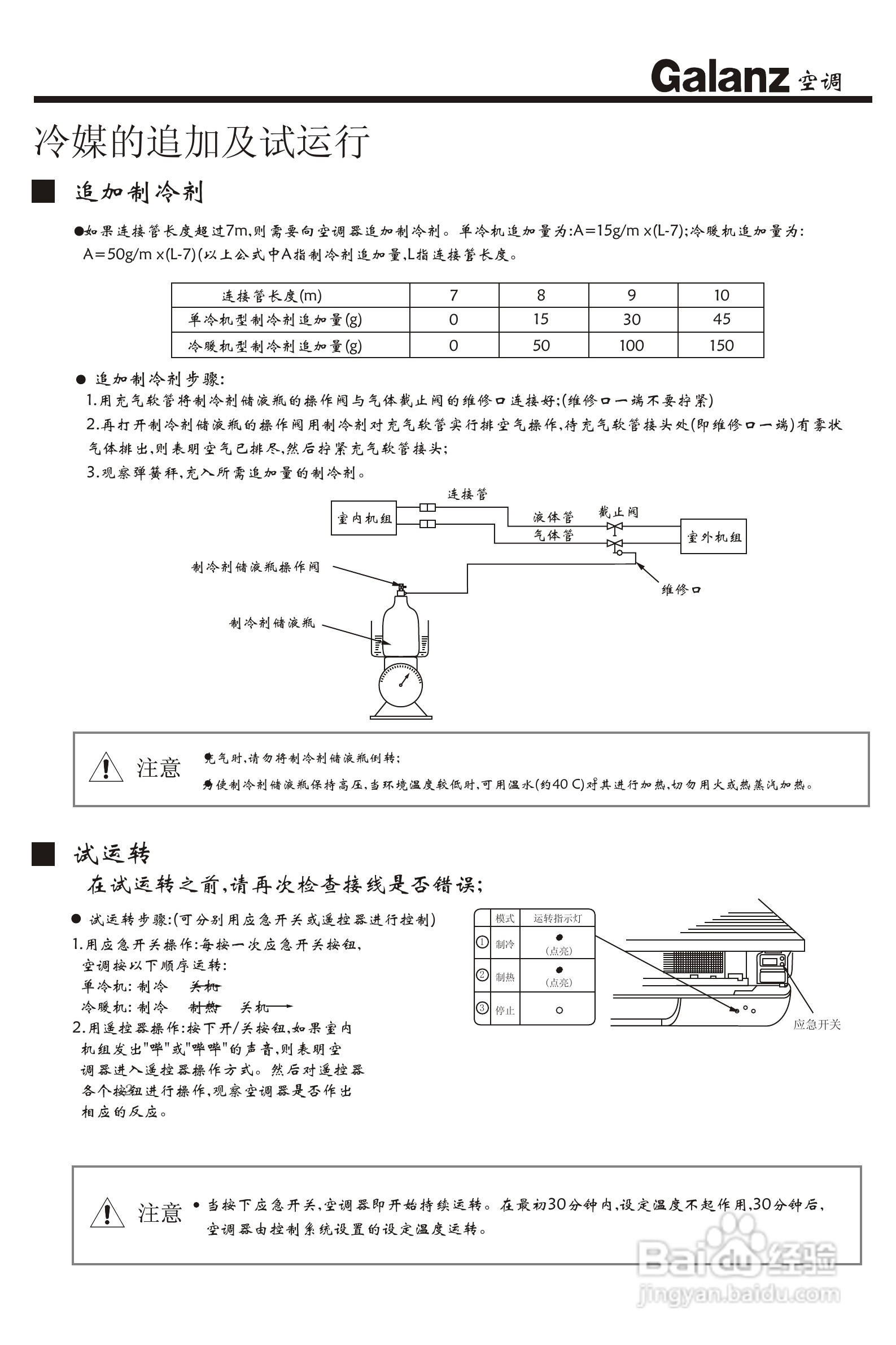 Galanz格兰仕KF-45GW/G1分体挂壁式房间空调器使用安装
