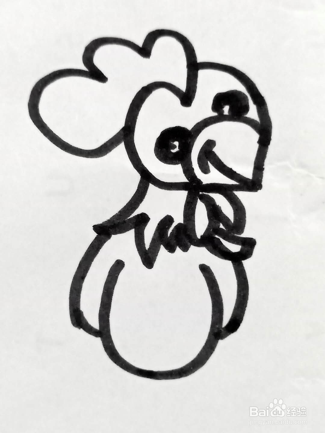 怎样画大公鸡