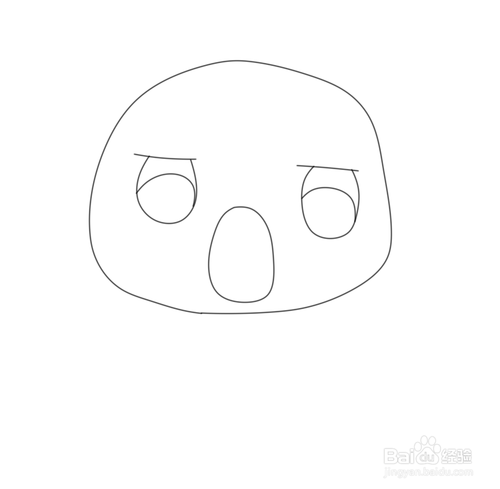 简笔画--Q版惶恐的考拉画法