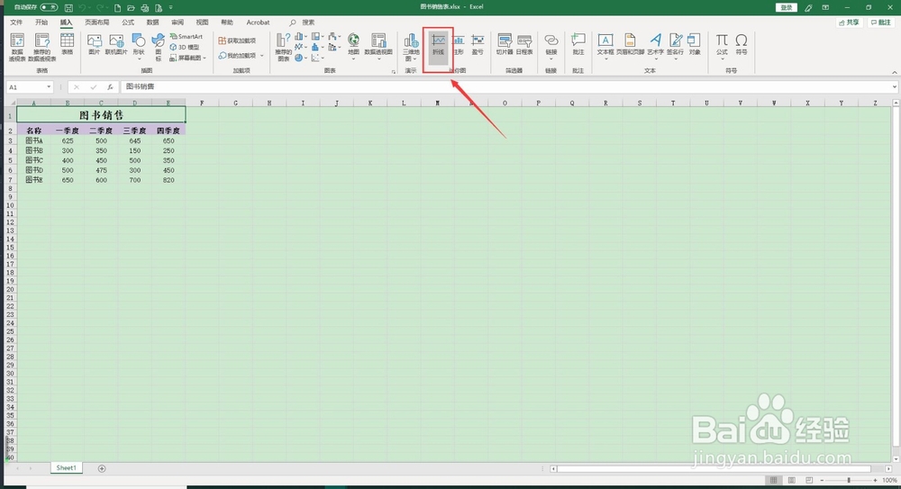 Excel 2019如何创建迷你折线图