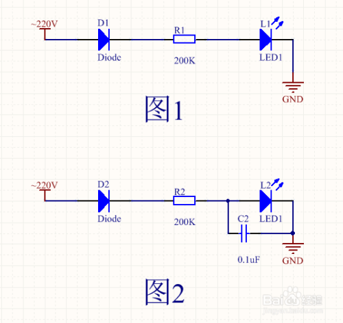 220vled电源指示灯如何接