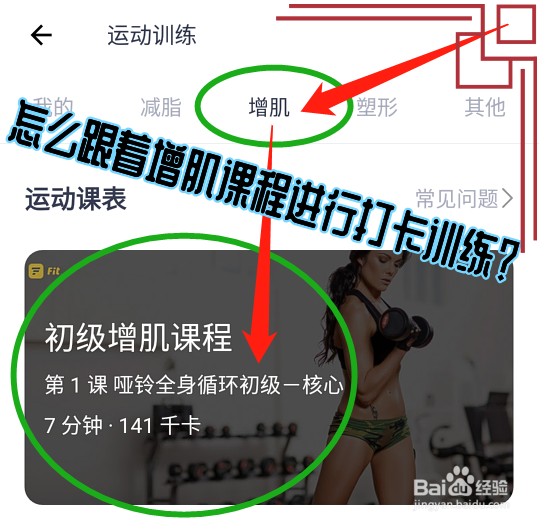 怎么在薄荷健康中跟着增肌课程进行打卡训练