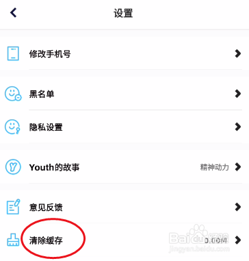 Youth如何清除缓存
