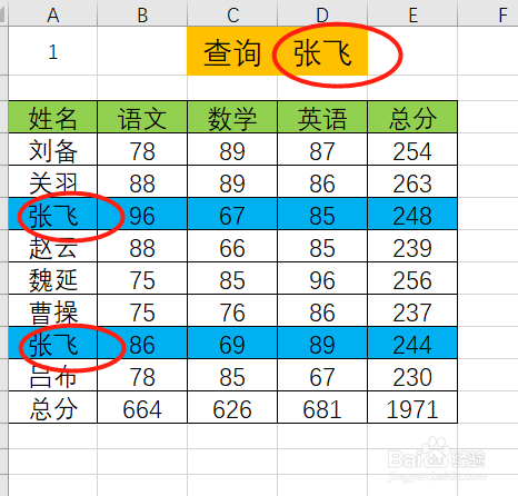 筛选符合条件的内容标注颜色