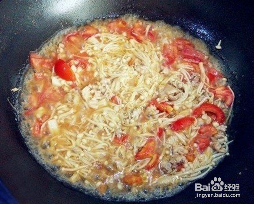 金针菇新吃法,美味多汁,两碗米饭不够吃