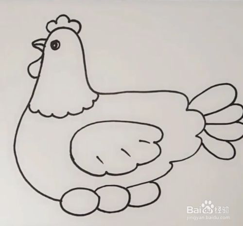 如何画下蛋母鸡?