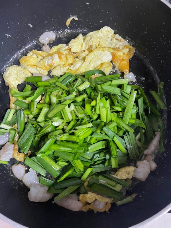 韭菜鸡蛋炒虾仁