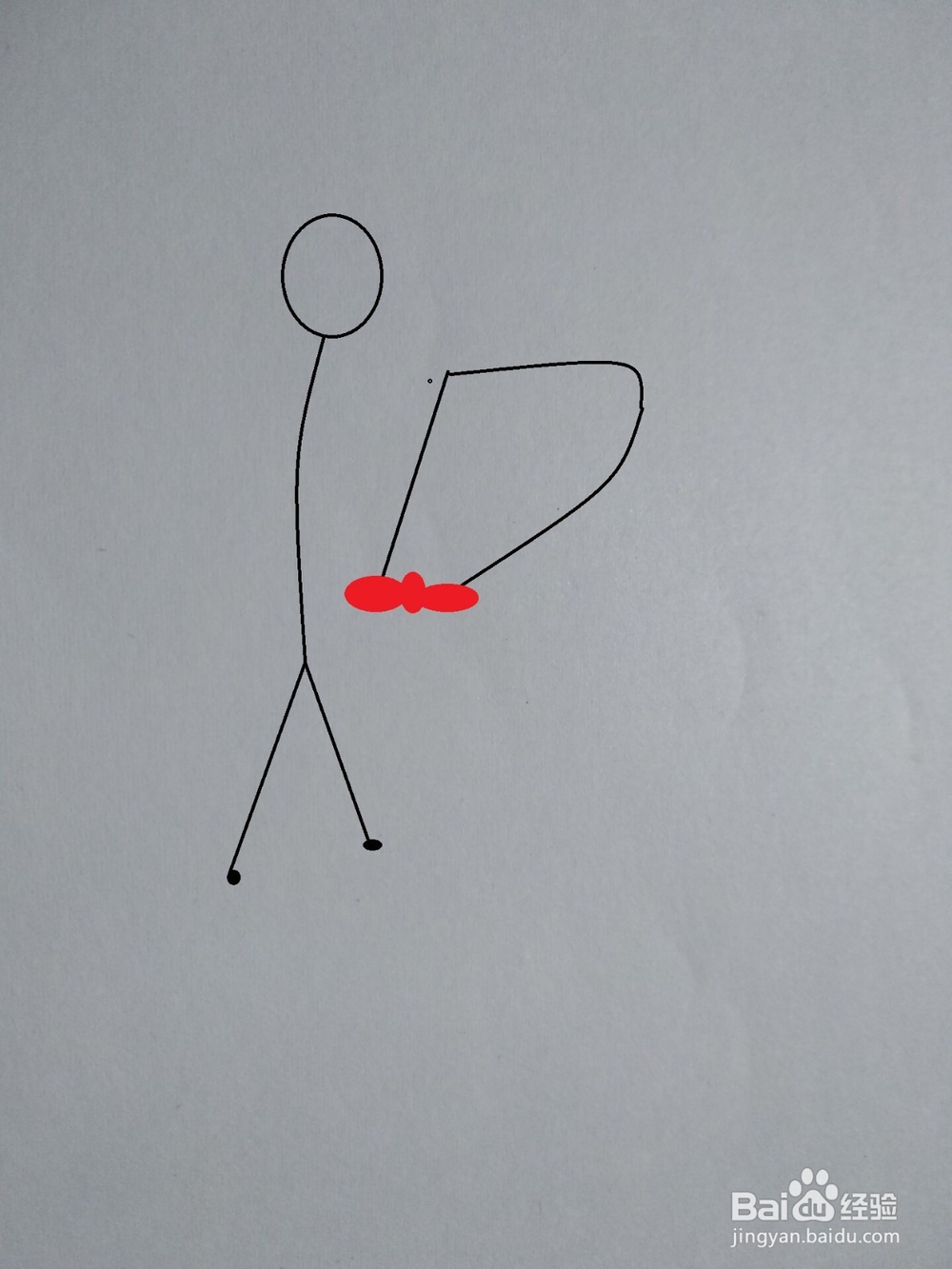 手捧爱心花束的火柴人画法