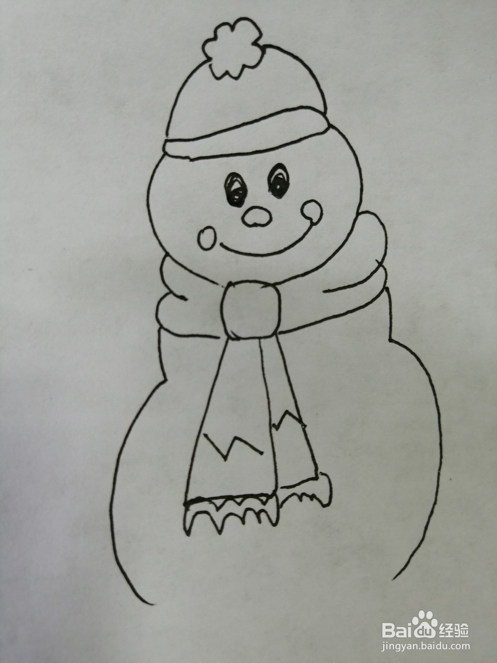 漂亮的雪人宝宝怎么画