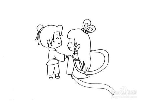 牛郎织女七夕相会怎么画