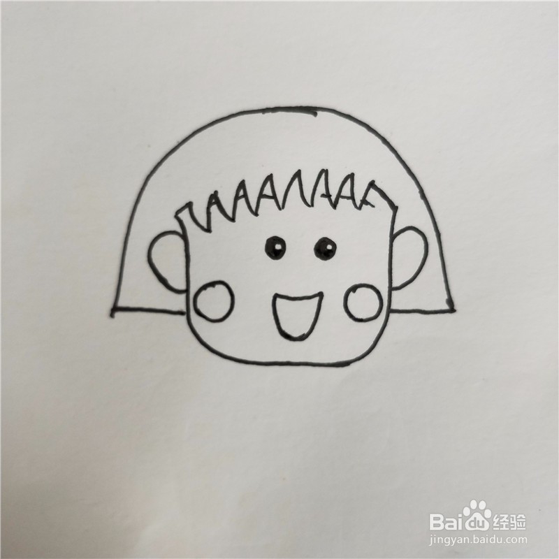 怎么画樱桃小丸子的简笔画?