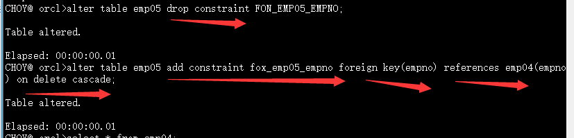oracle创建与管理表