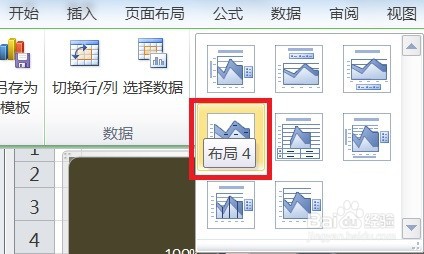 EXCEL三维百分比堆积面积图显示布局4的效果