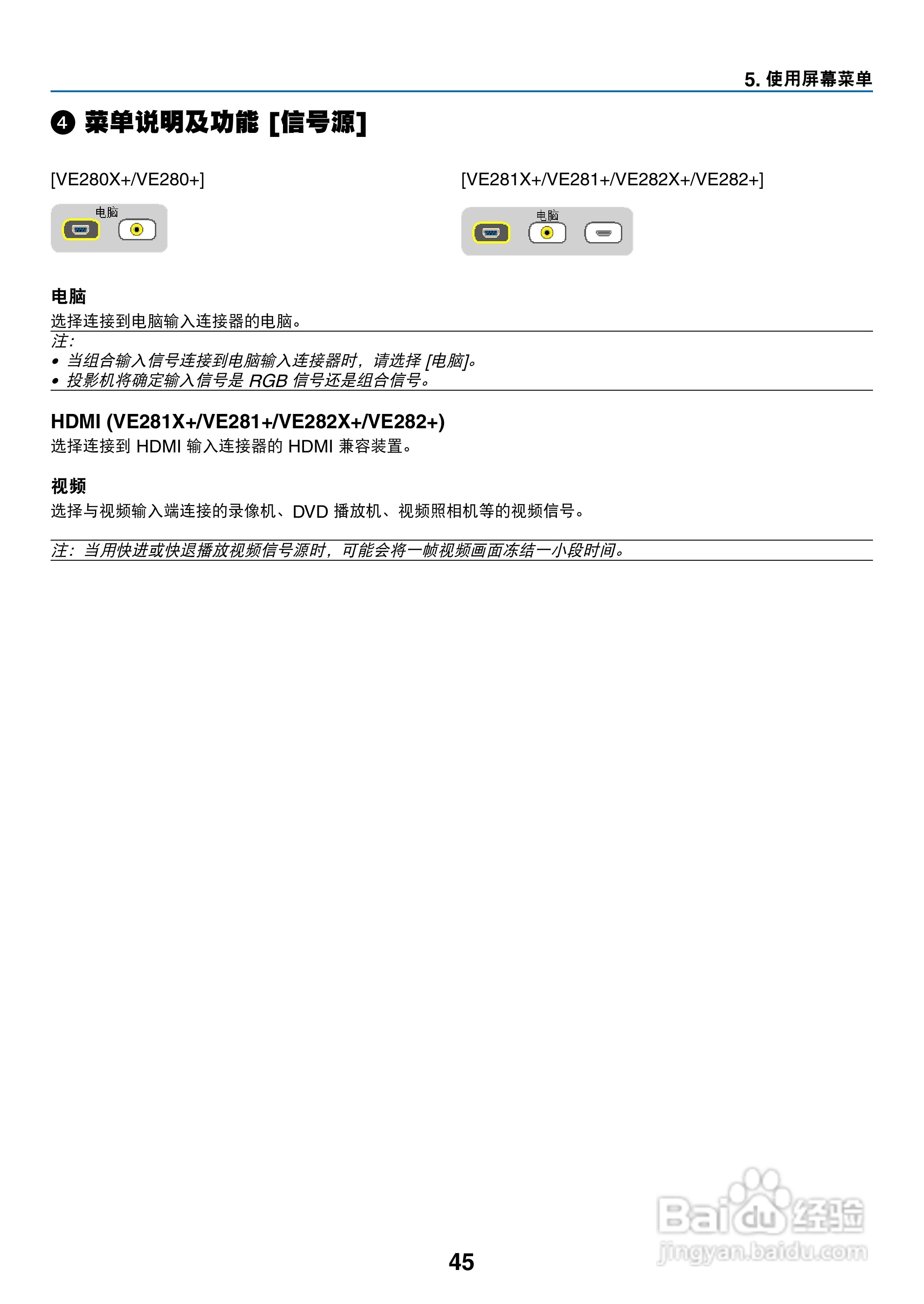 日电NP-V280+投影机说明书:[6]