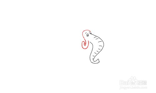 卡通大象简笔画怎么画