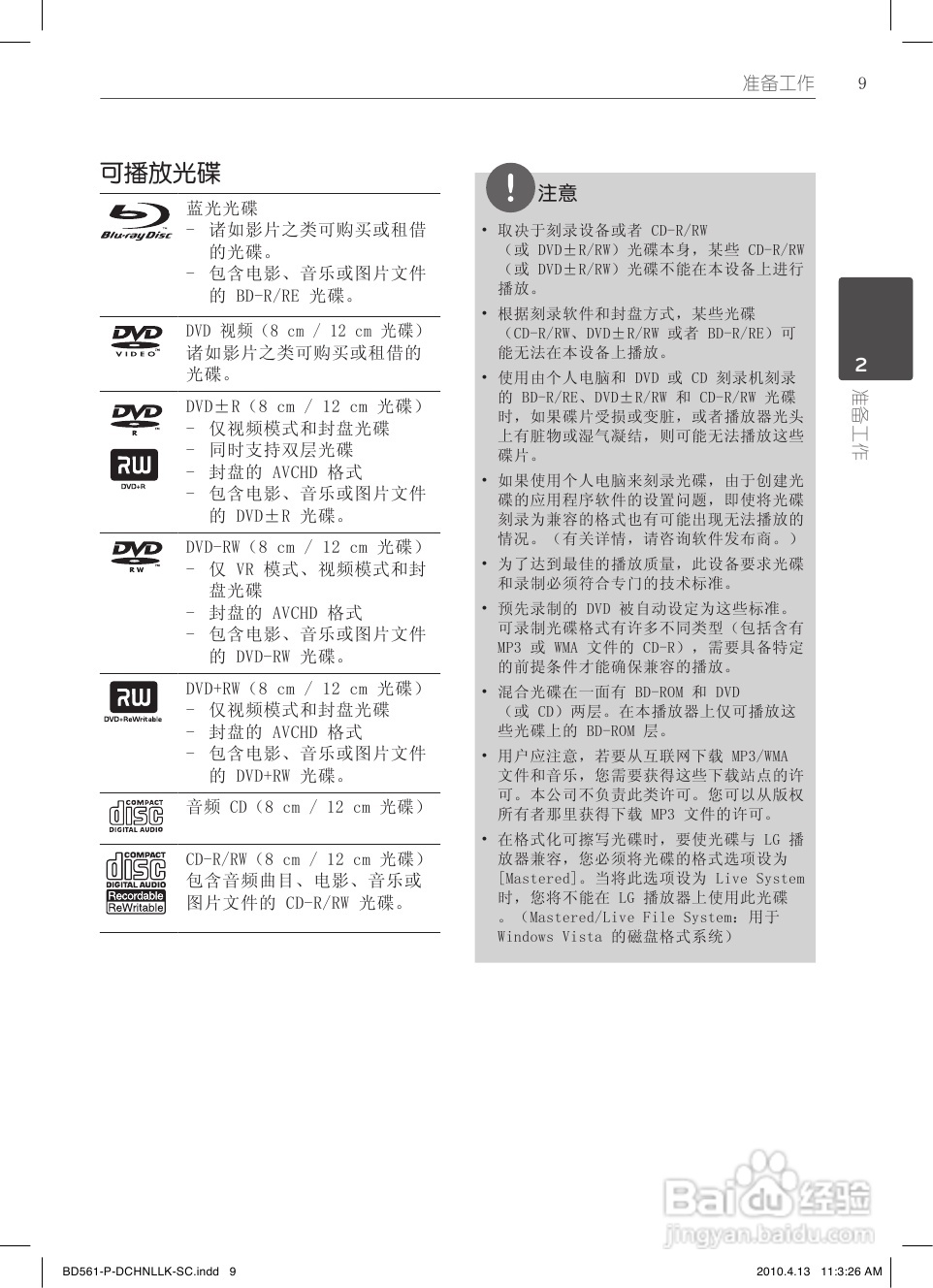 LG BD560蓝光播放器使用说明书:[1]