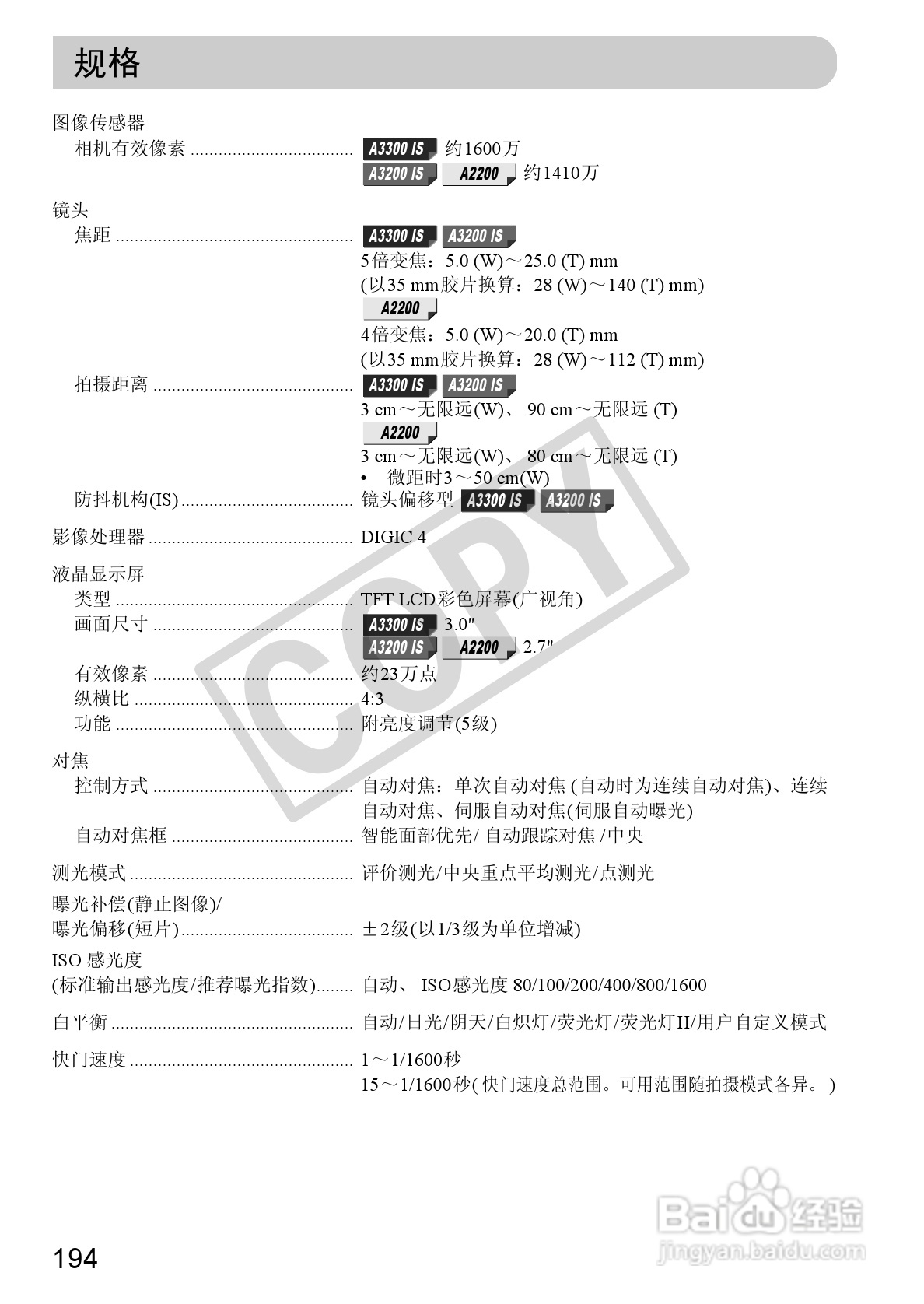 佳能PowerShot A3300IS相机使用说明书:[20]