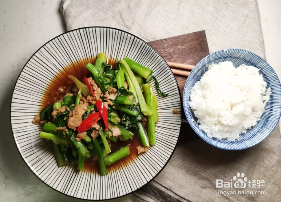 芥蓝菜酱烧猪肉