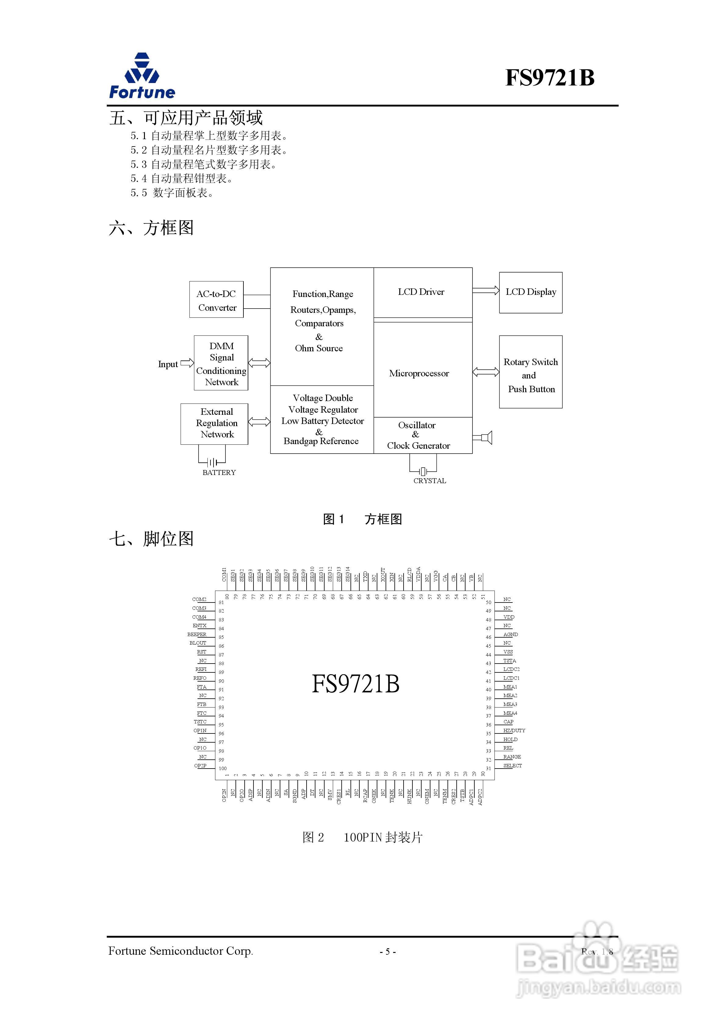 Fortune FS9721B数字多用电表专用集成电路说明书:[1]
