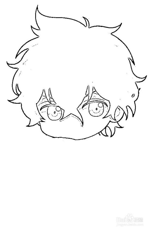 简笔画-如何画q版人物黑色五叶草阿斯塔的简笔画