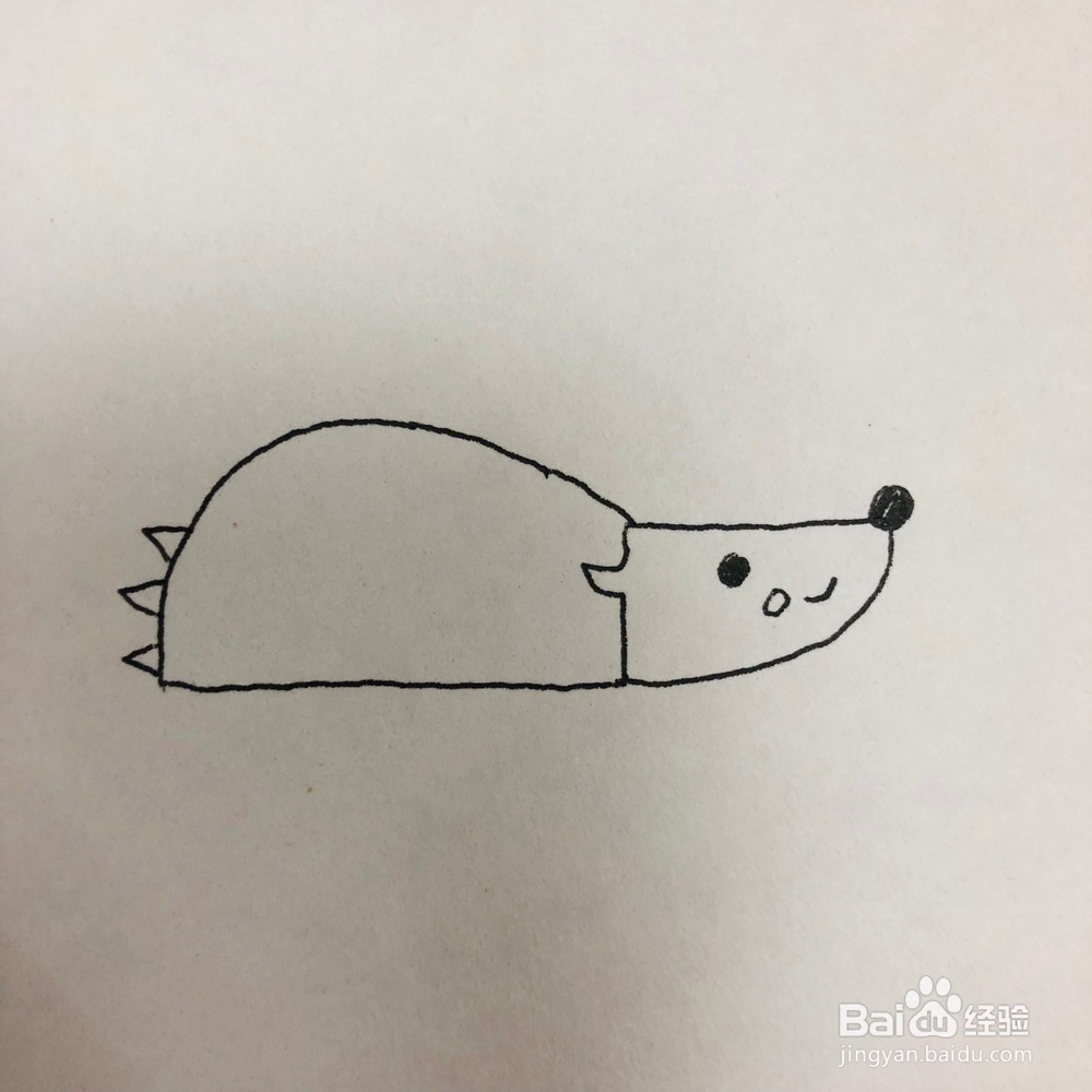 有点迷糊的小刺猬儿童简笔画绘画方法