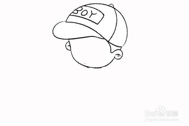 换牙期的小男孩的简笔画