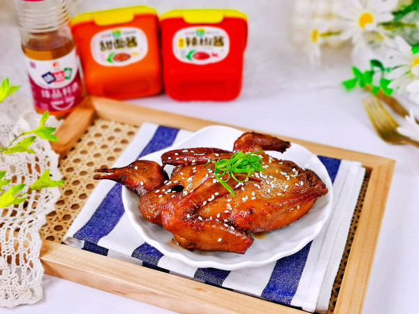 黑胡椒辣酱烤乳鸽