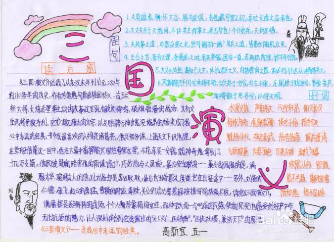 五年级三国演义手抄报