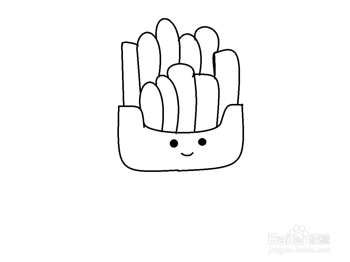 一盒薯条的简单画法