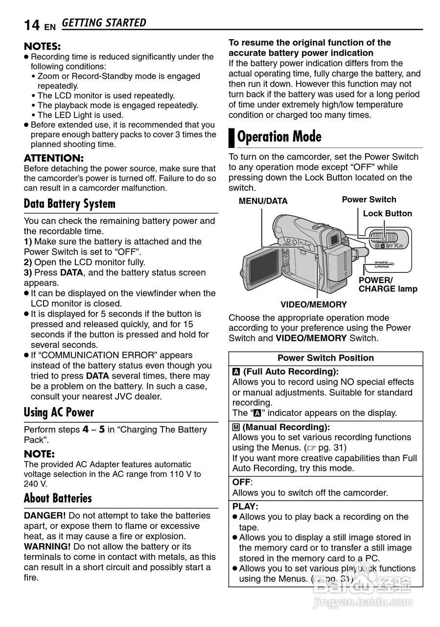 JVC GR-D290摄像机说明书:[2]