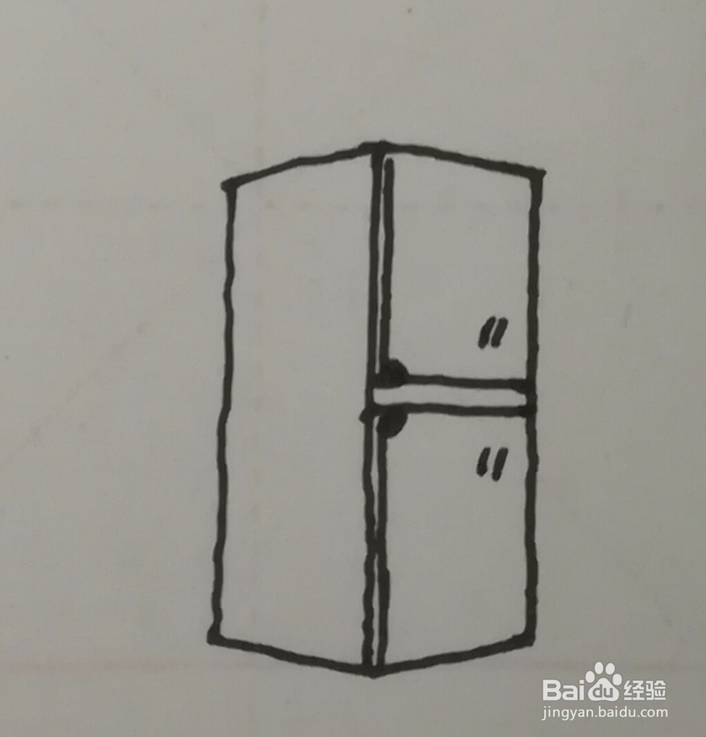 冰箱的简笔画怎么画?看成几何形体简单易学
