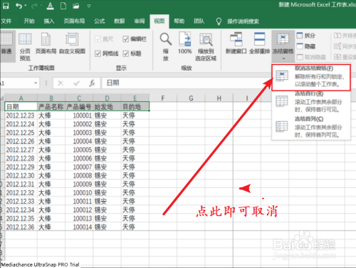 Excel如何冻结工作表窗口