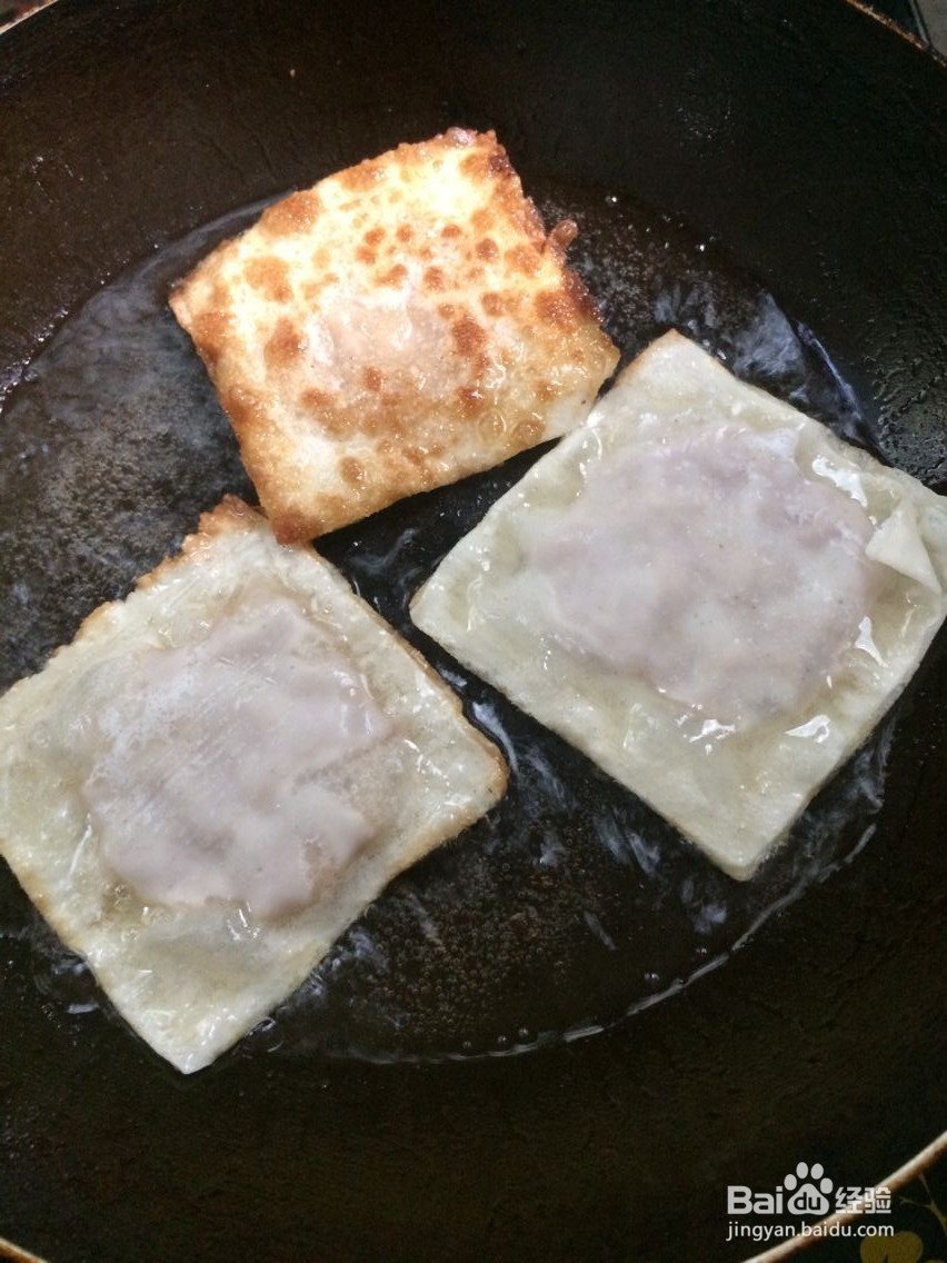 混沌皮做香脆薄肉饼的方法