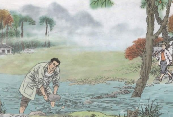 《搭石》这篇课文第2段通过描写走搭石的两种情景反映了乡亲们的感情,这2种情景分别是____和____