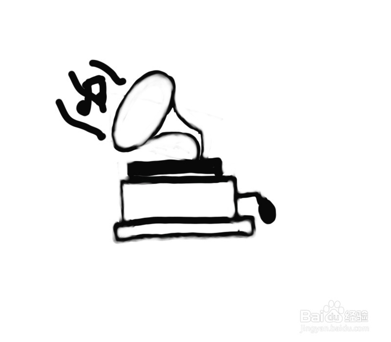 留声机简笔画