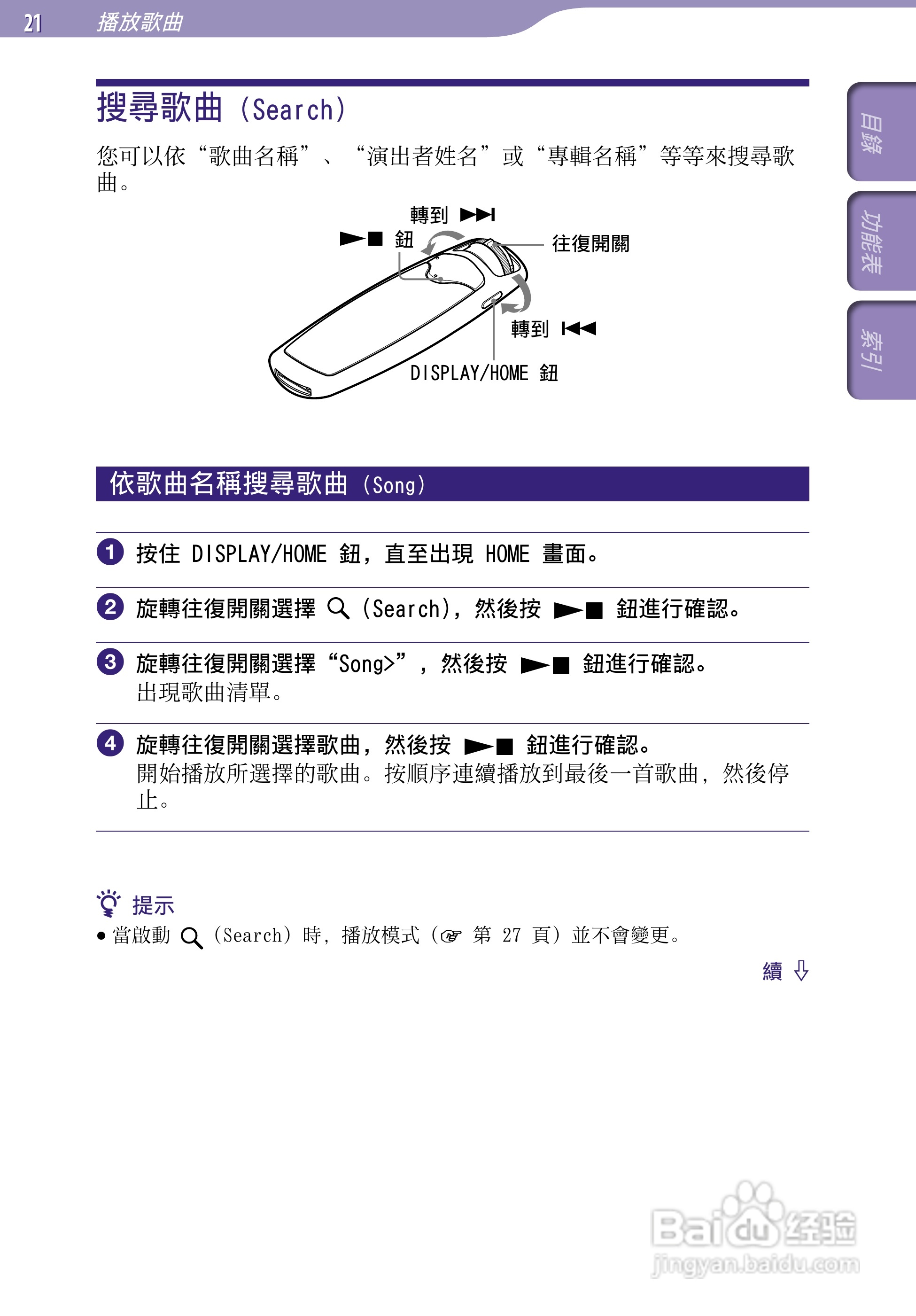 SONY索尼NW-S706F数码影音使用说明书:[3]