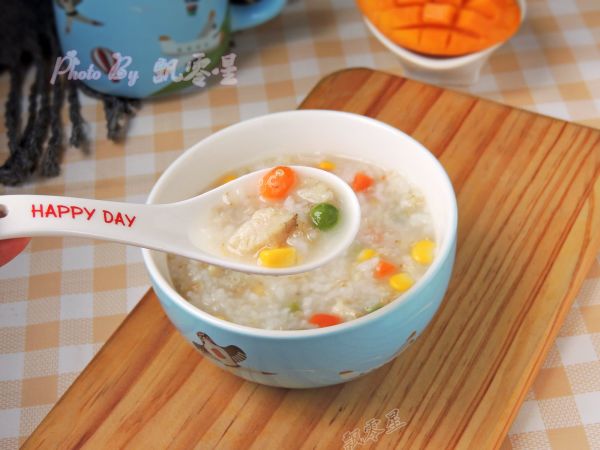 杂蔬藜麦鳕鱼粥