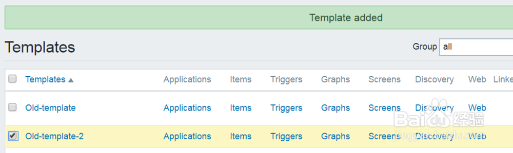 如何在zabbix的web管理中克隆模板？