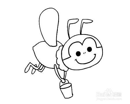 采蜜的蜜蜂简笔画