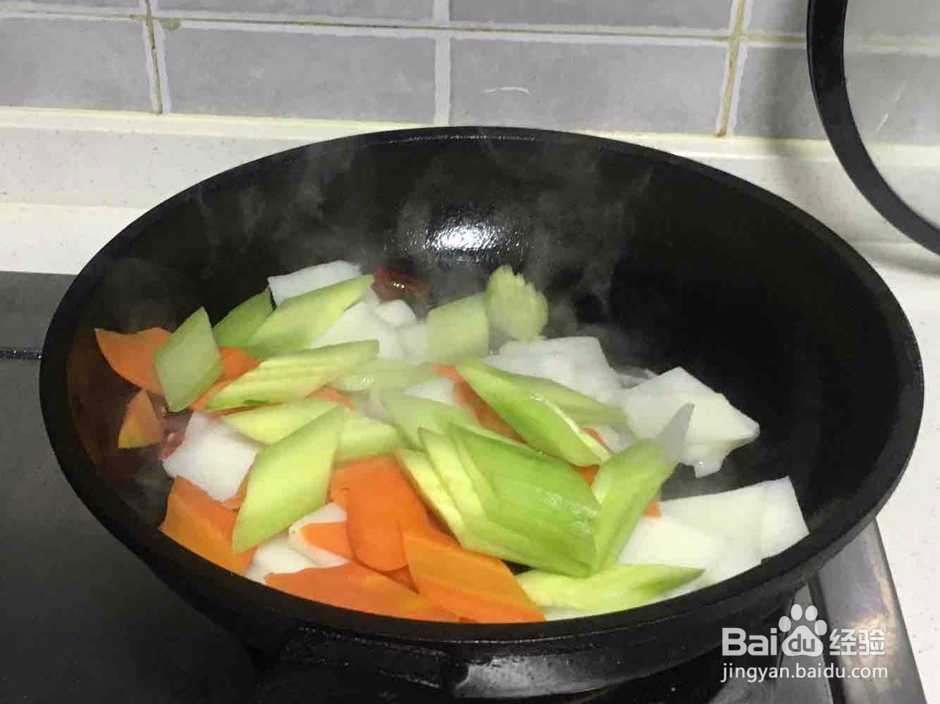 清炒三蔬的做法