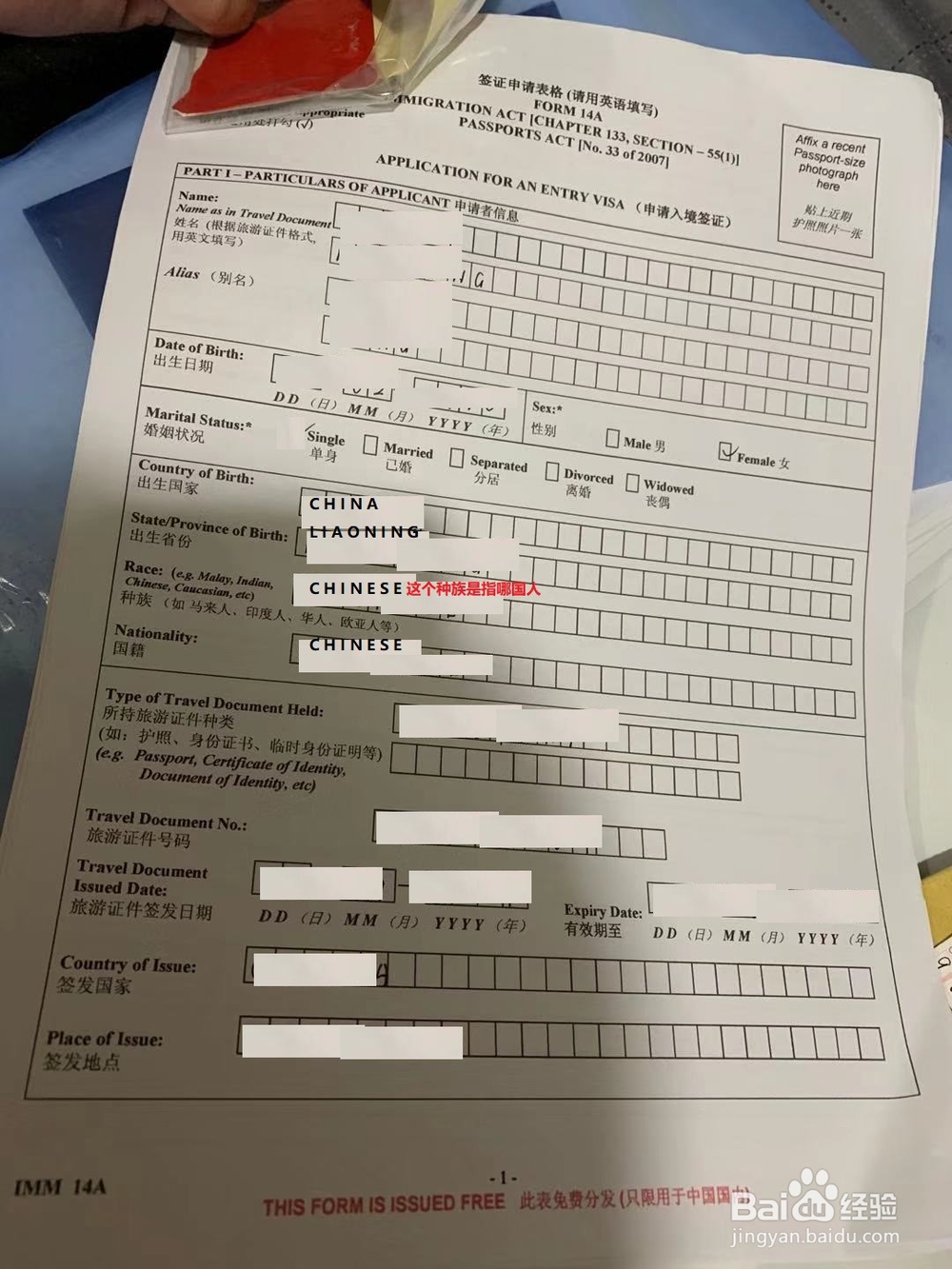 签证申请表格是怎么填写的 用英文填写