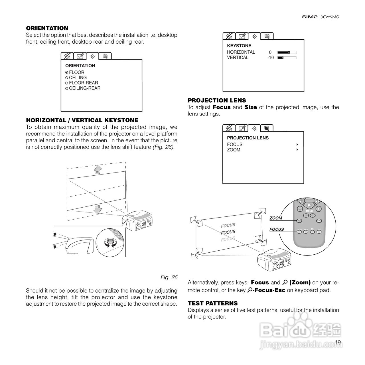SIM2 DOMINO 18投影机说明书:[3]