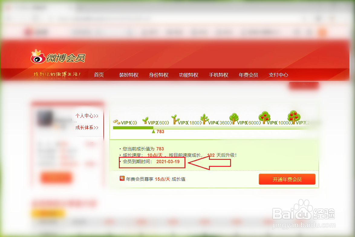 怎么查看新浪微博会员到期时间