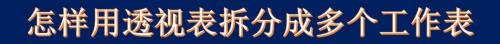 怎样用透视表拆分成多个工作表