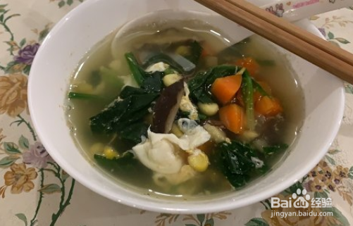 家常版芙蓉鲜蔬汤（菠菜）