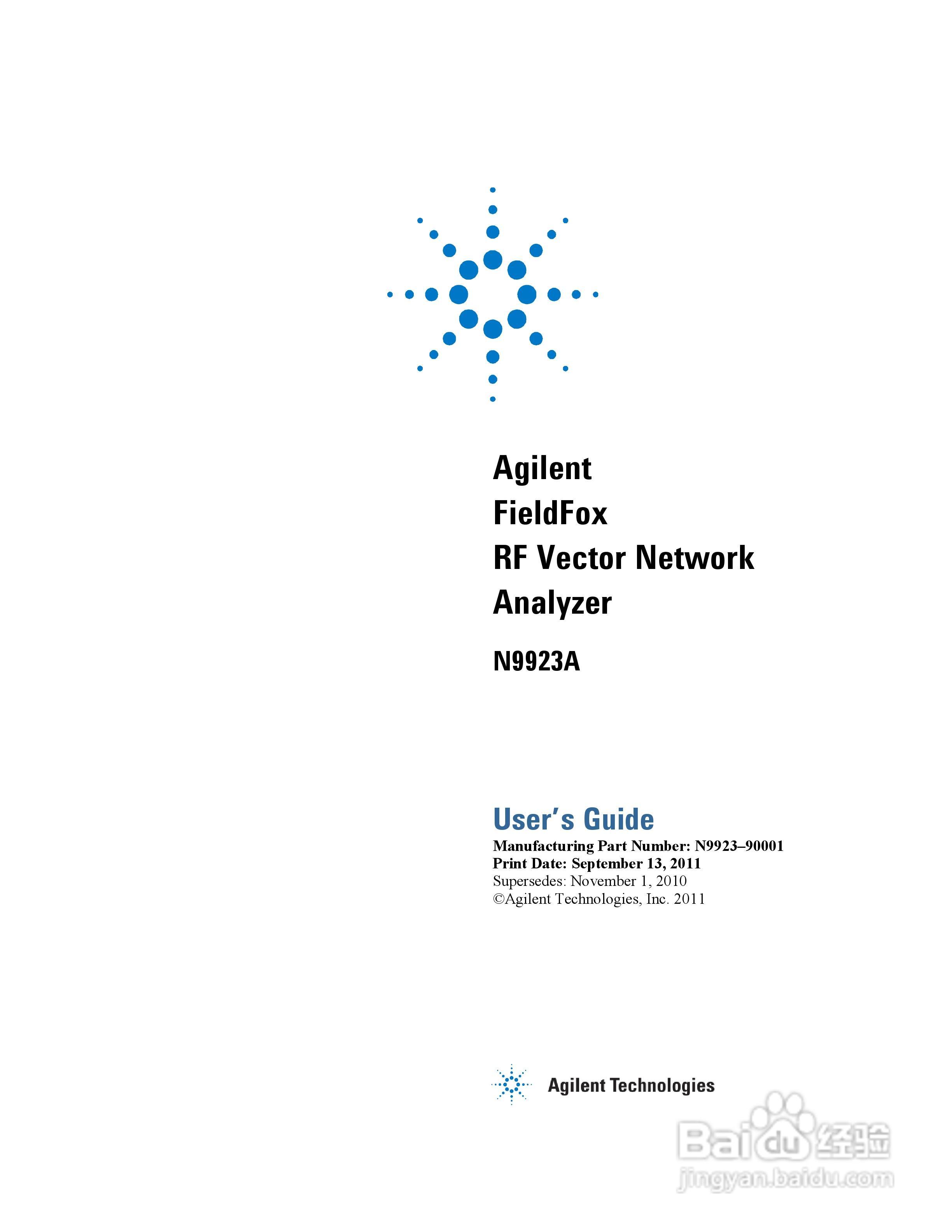 N9923A型Fieldfox手持式RF向量网路分析仪操作手册:[1]