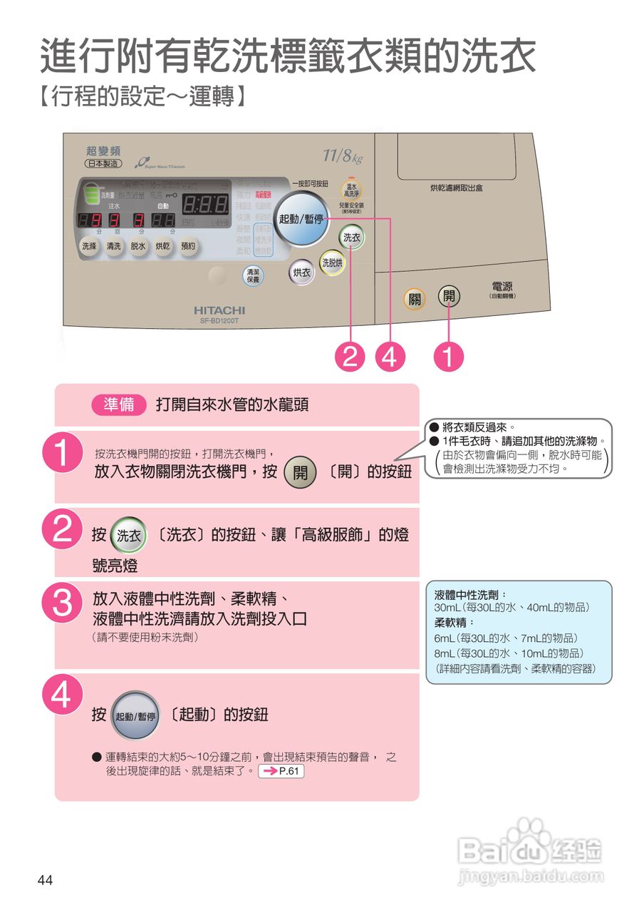 日立SF-BD1200T洗衣机使用说明书:[5]